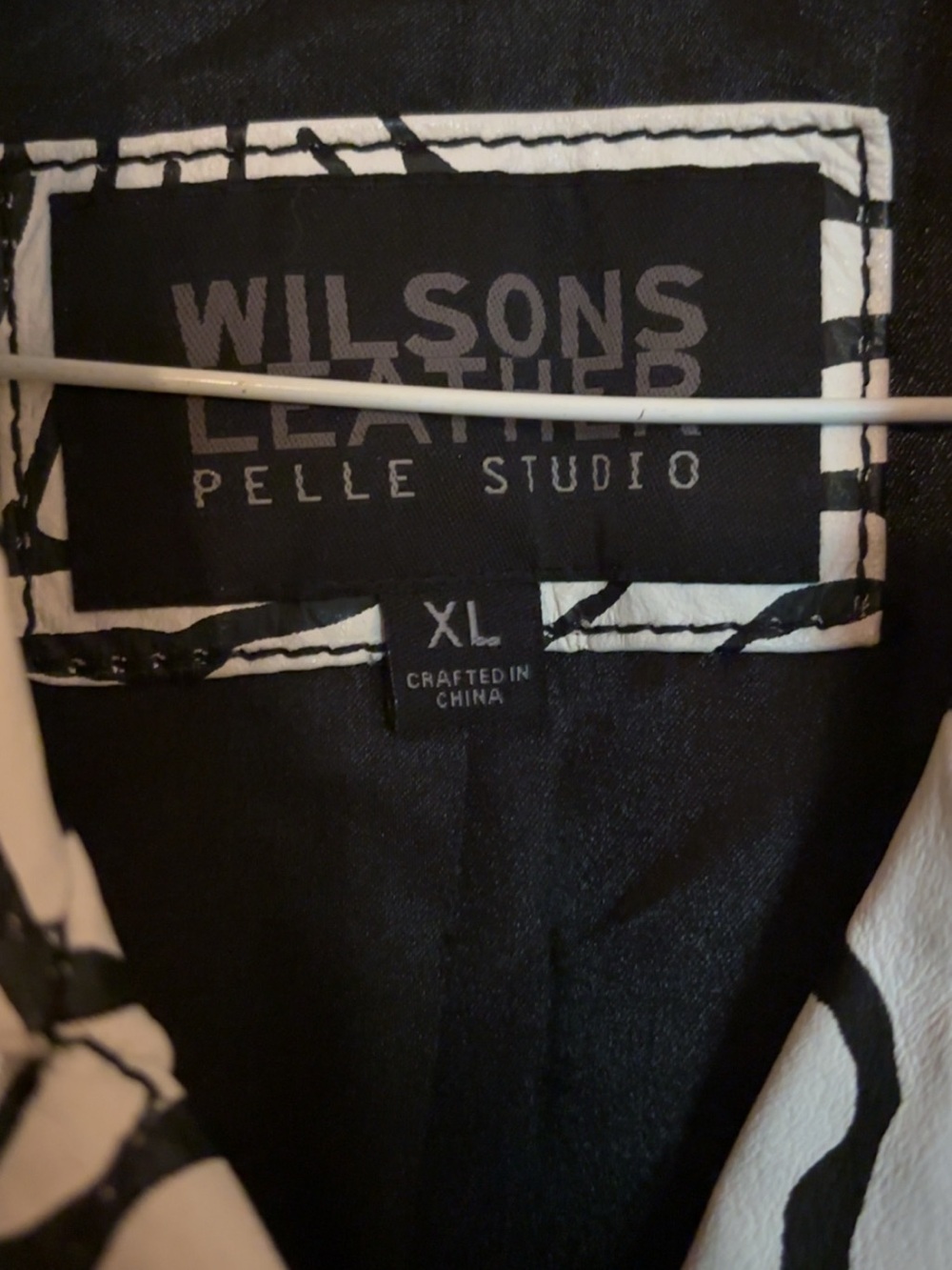Wilsons Leather Black & White Zebra-Print Trench Coat - Picture 2 of 3